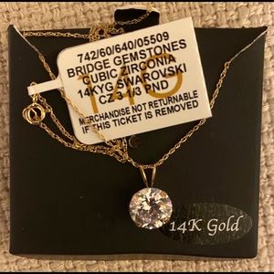 14 K Yellow Gold necklace with SWARKOSKI